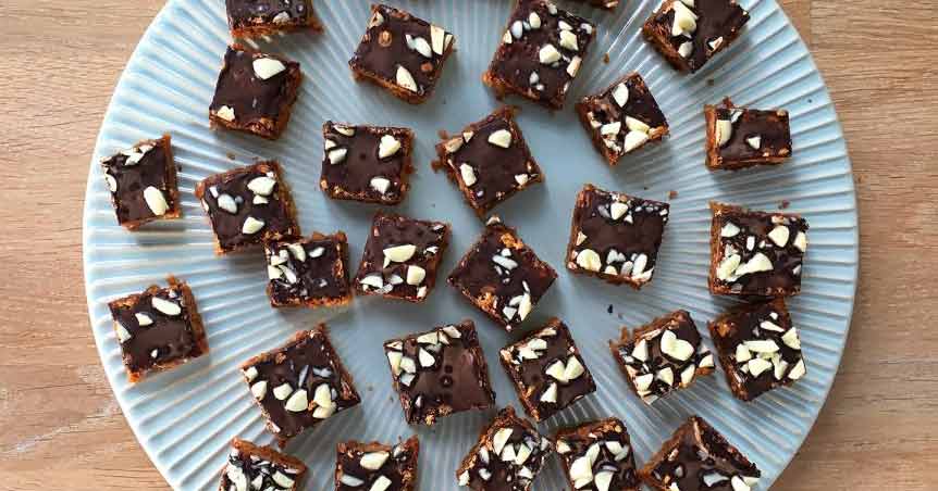 glutenfri Karamelkage med kokos opskrift