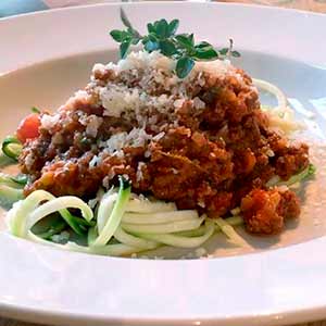 Sund spaghetti bolognese squash opskrift