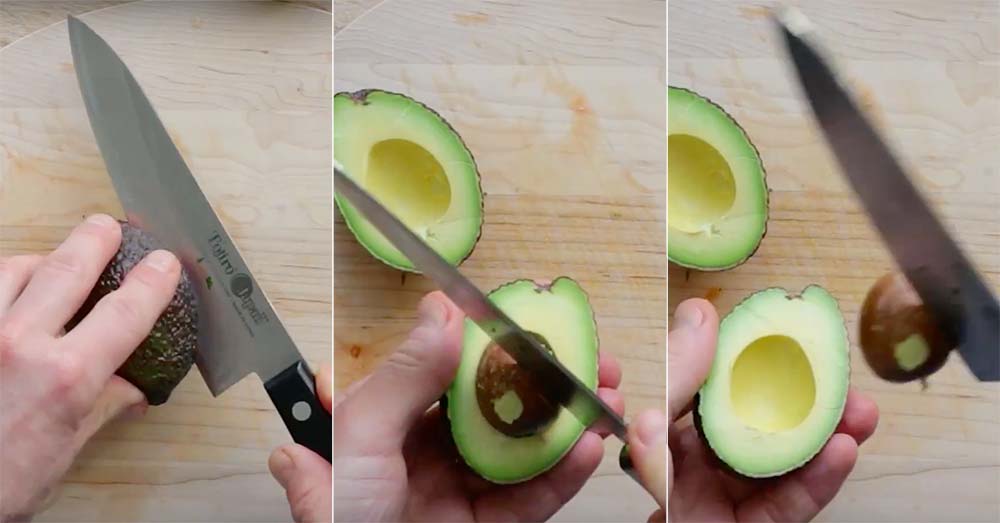 Avocado med quinoafyld fjern sten