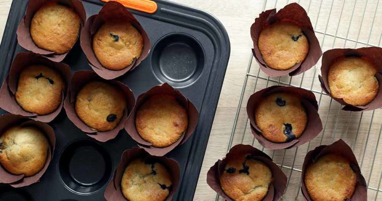 Glutenfri blåbærmuffins – sunde muffins uden smør