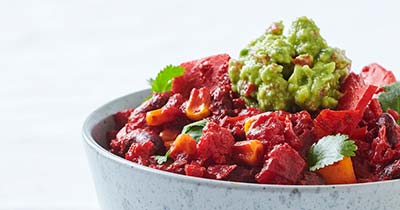 Chili sin carne med spicy guacamole