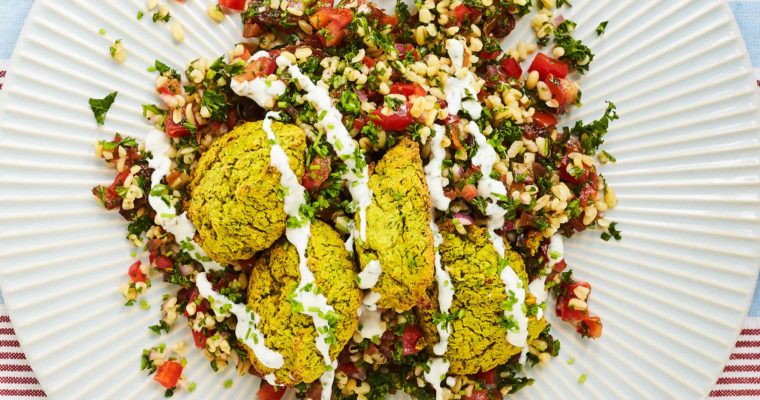 Grønne falafler med grov tabouleh