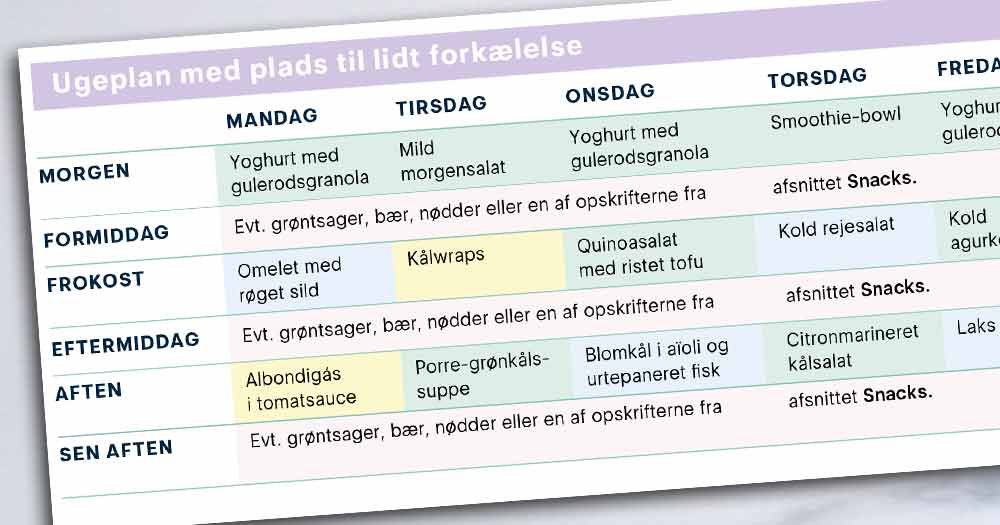 ugeskema Tab dig sundere med antiinflammatorisk kost Weisdorf Kreutzer